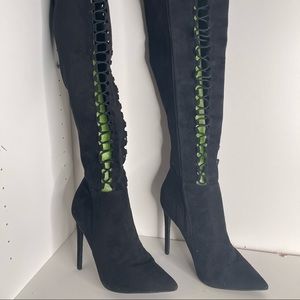 Call it spring new black cut out over the knee boots